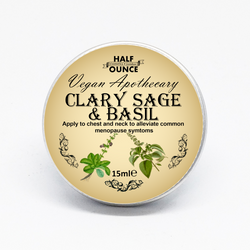 Clary Sage and Basil Balm, Vegan and Natural Balm for alleviation of Menopause symptoms